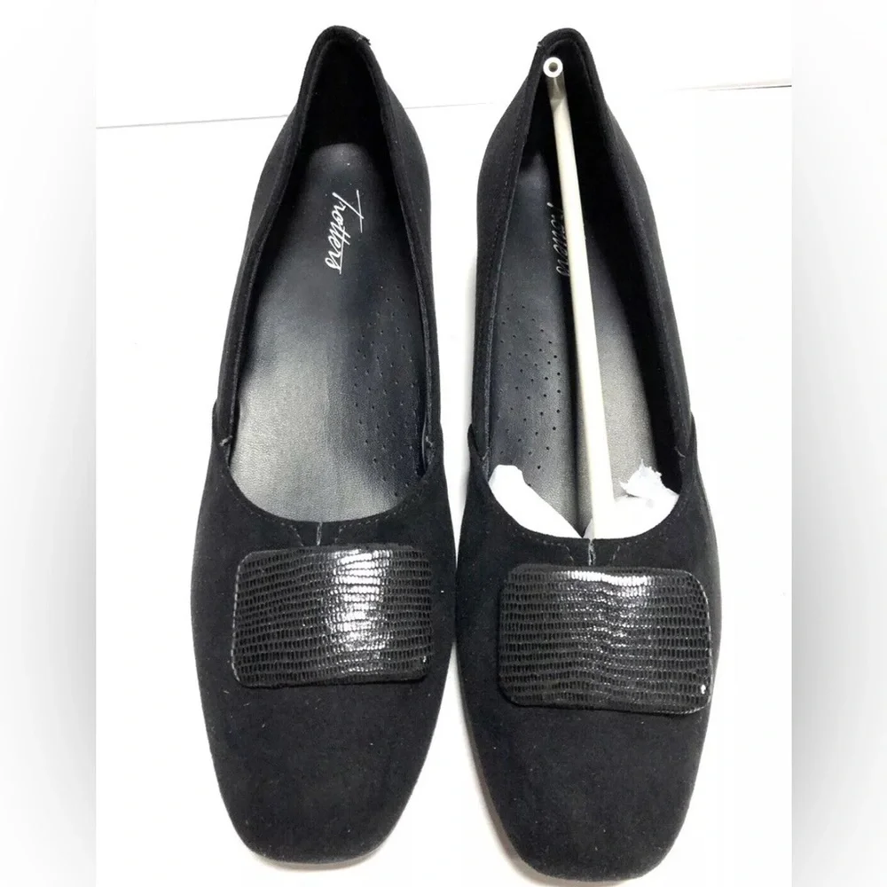 Trotters Delse Womens Low Pump Heels Black Size 10 Narrow